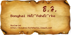 Bonyhai Hófehérke névjegykártya